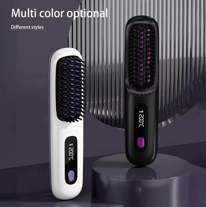 Portable Cordless Hair Straightener Brush