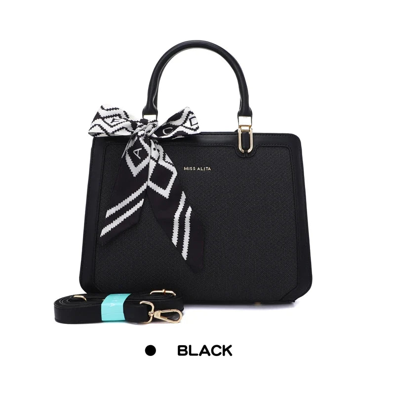 Luxury Women Handbags Stylish Horizontal PU Leather Purse Daily Use