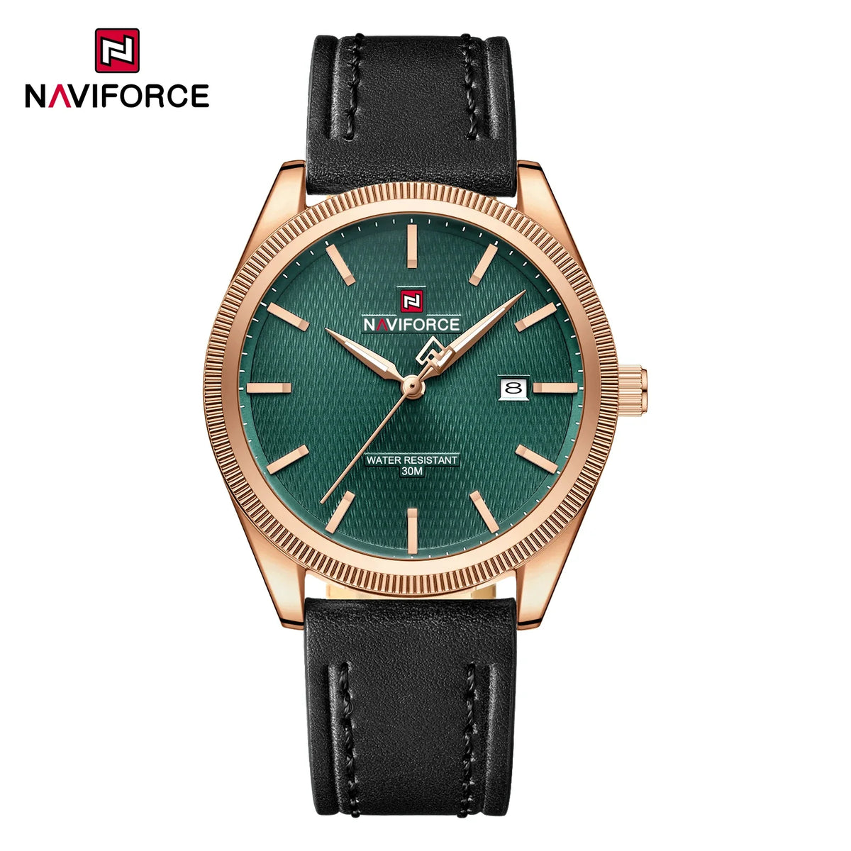 NAVIFORCE Men's Quartz Watch with Leather Strap