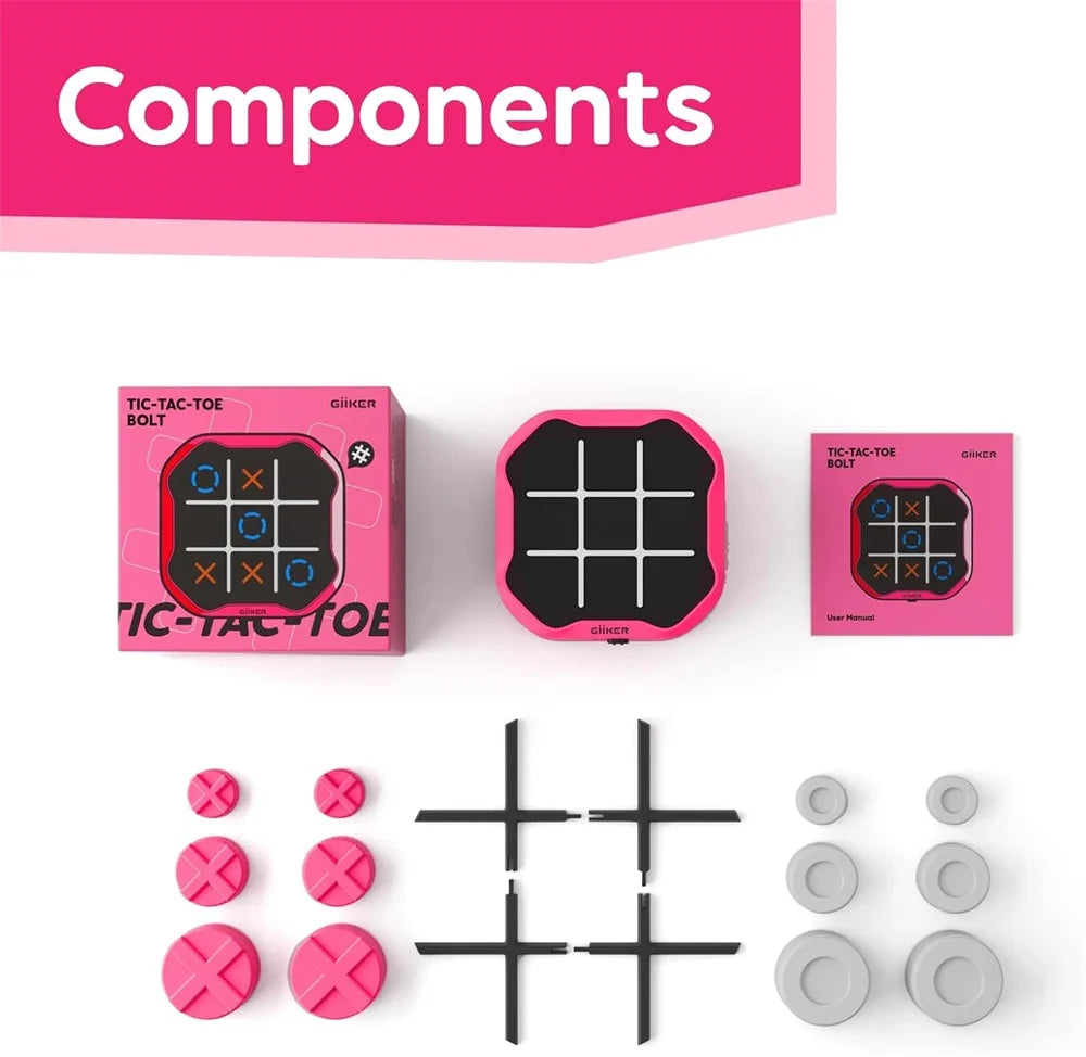 GiiKER Tic Tac Toe Bolt Game 3 in 1 Handheld Puzzle Game Travel Games