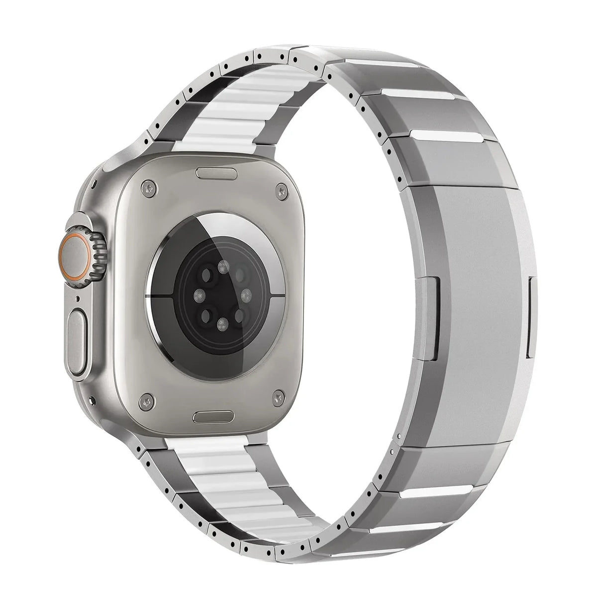 New Fluororubber Stainless Steel Watch Strap for Apple Watch S10/11