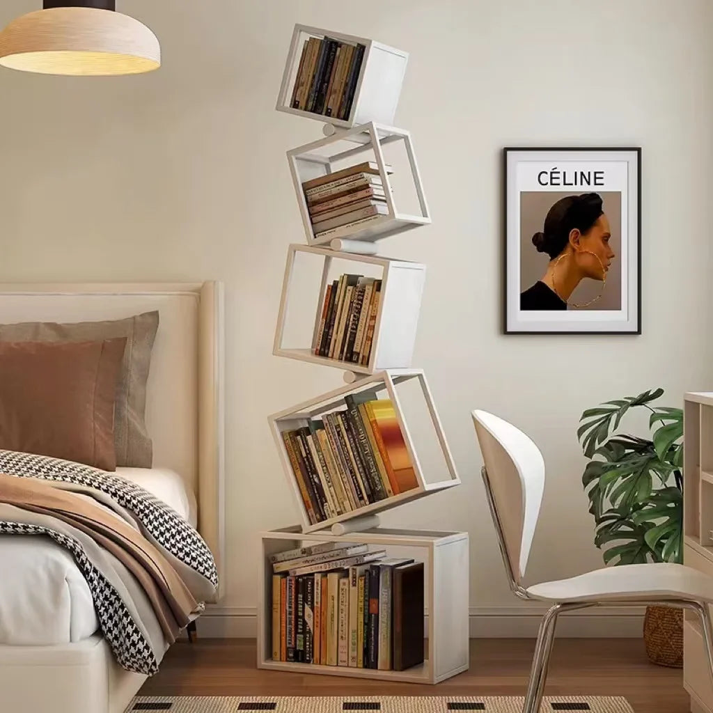 Nordic Creative Multi-Layer Bookshelf Metal Display Rack for Home