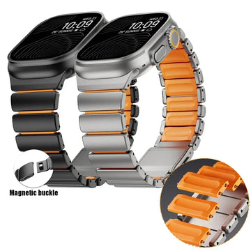 Titanium+Silicone Band for Apple Watch Ultra 3 49mm 46mm Luxury