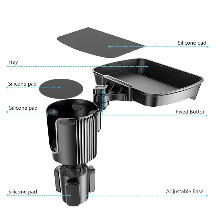 Upgrade 3-in-1 Multi-Function Car Food Table Tray Organizer