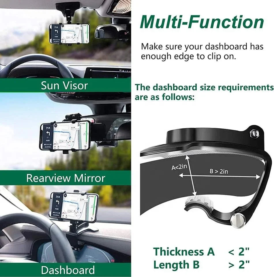 360° Rotating Car Phone Holder - Multifunctional Mount