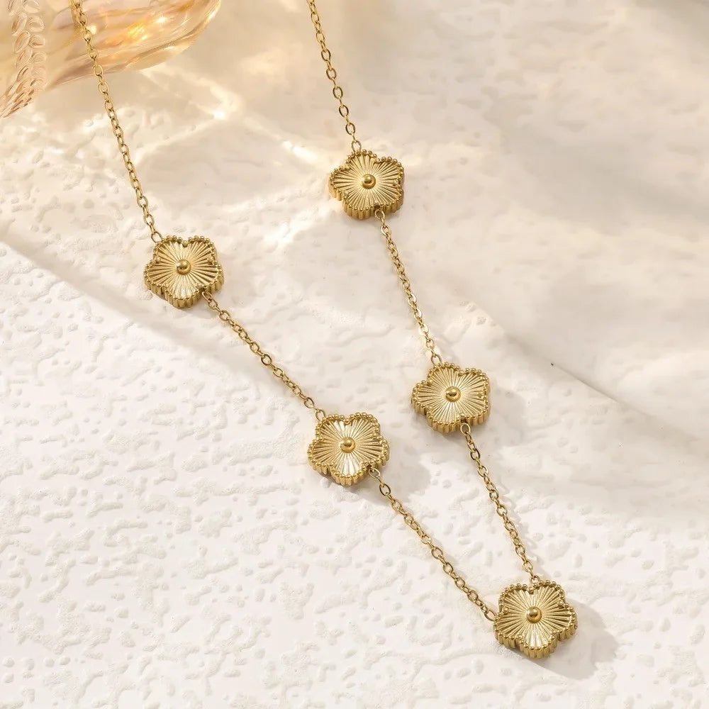 18K Gold Plated Luxury Flower Jewelry Set