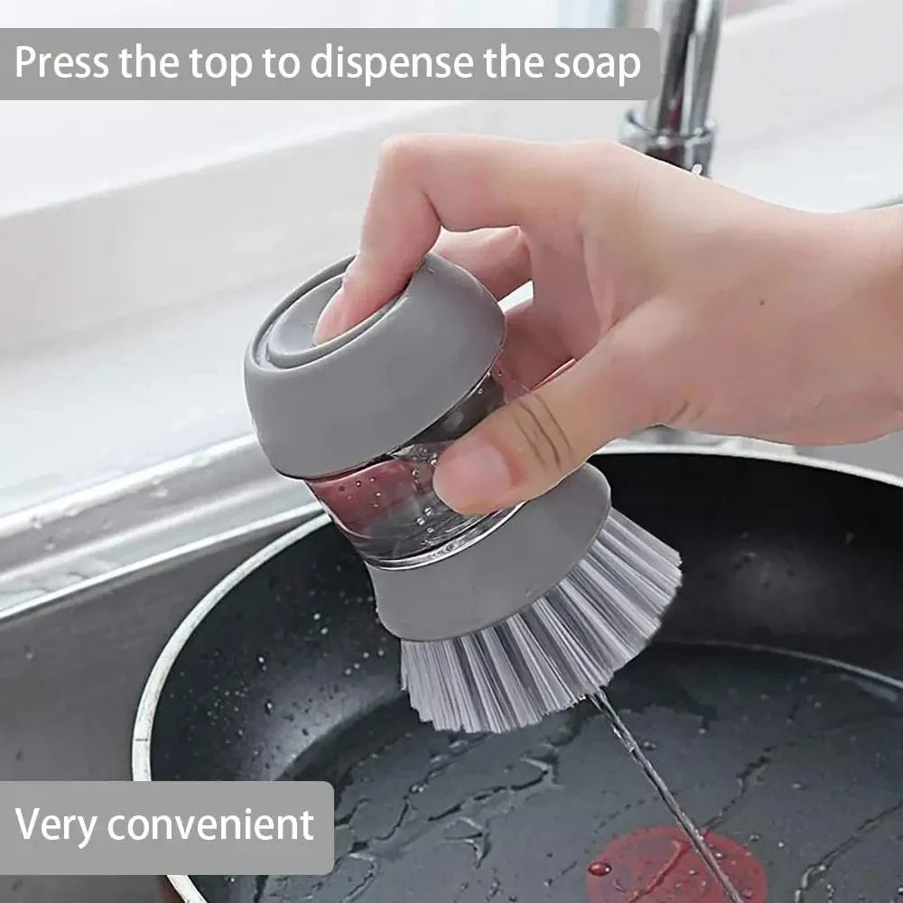 Kitchen Gadgets Dish Brush with Soap Dispenser Home Decor Products