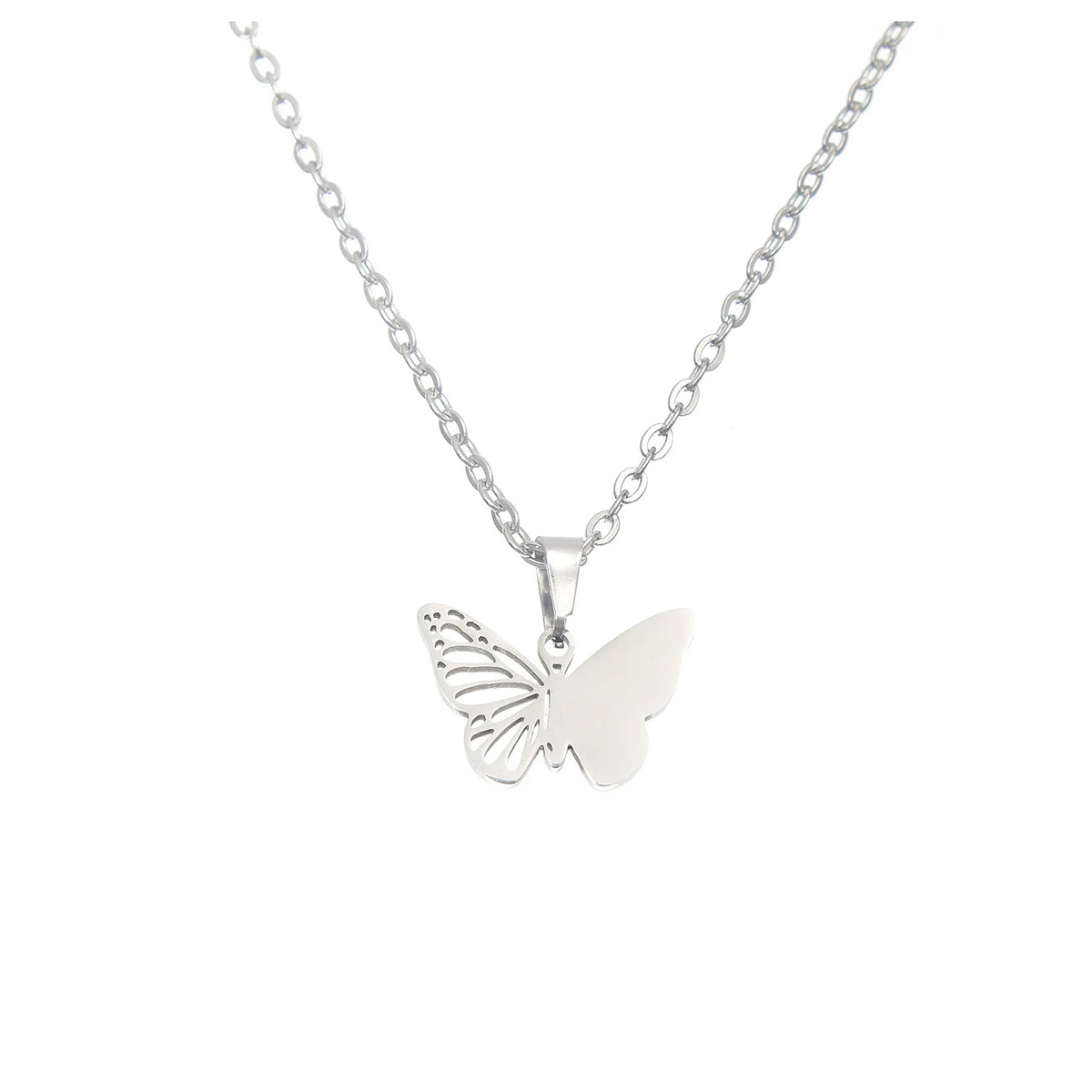 Hollow Butterfly Necklace - Gold & Silver