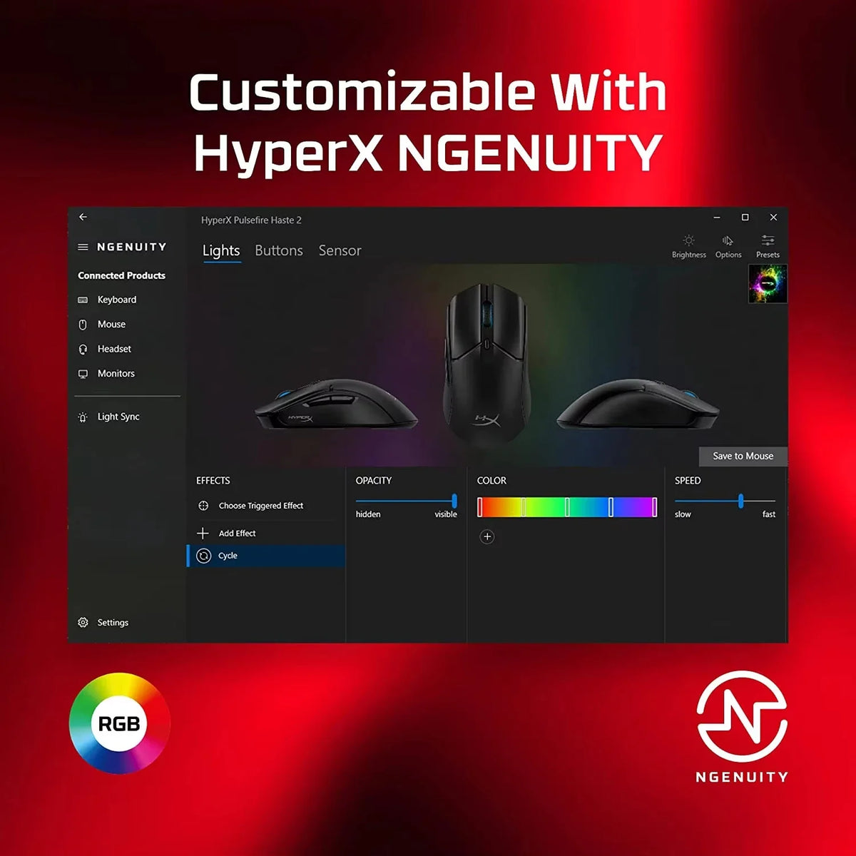 HyperX Pulsefire Haste 2 RGB Wired Gaming Mouse 8000Mhz