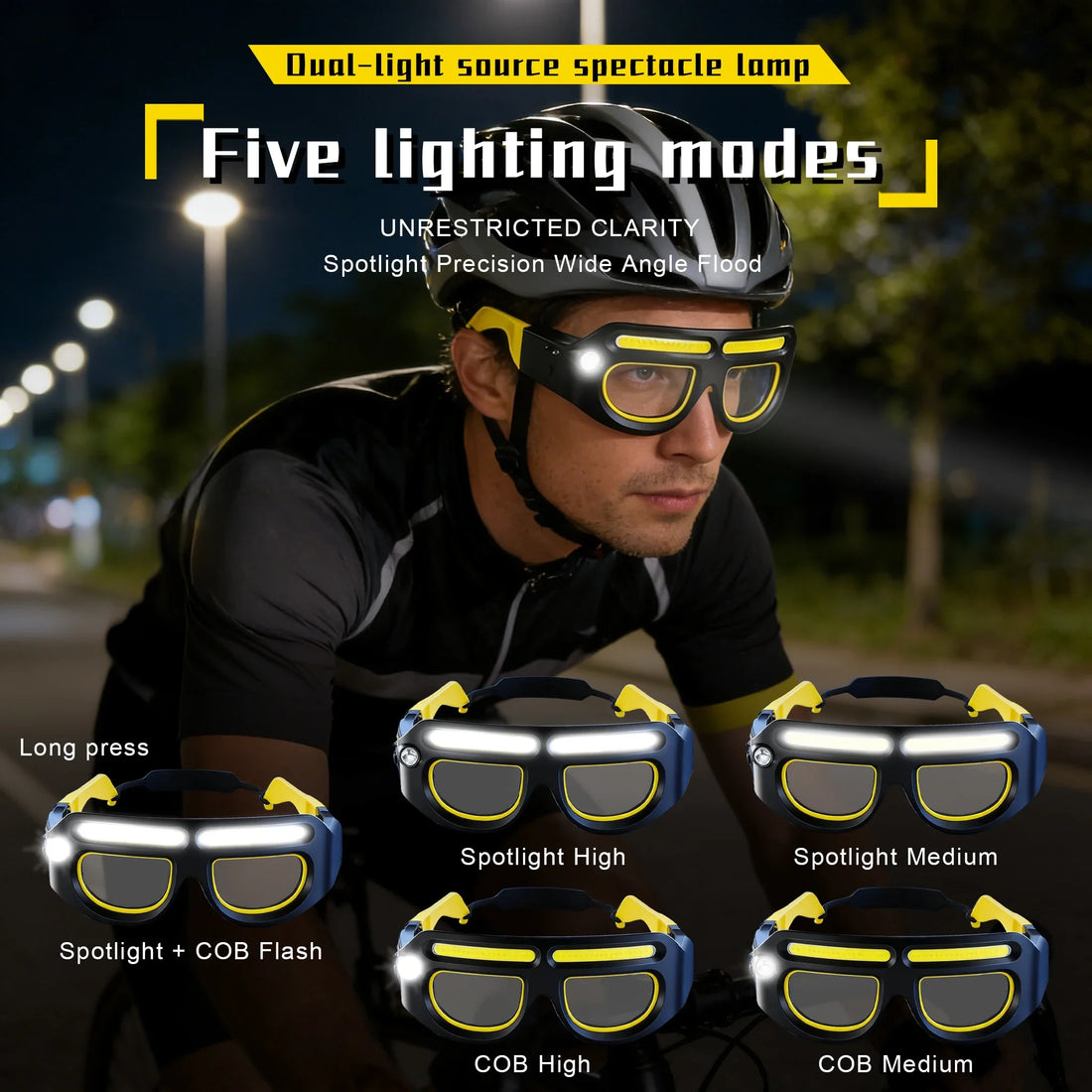 Ultra Light LED Safety Glasses Headlamp Flashlight
