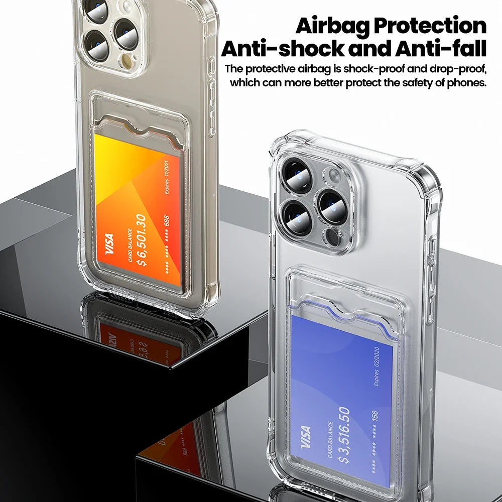 Premium TPU Case Card Storage Shockproof Wireless Charging Case