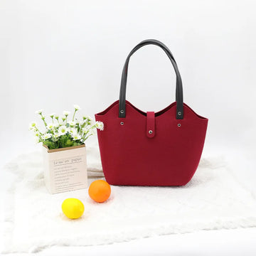 Large Capacity Felt Fabric Travel Shopping Bag Wool Woman