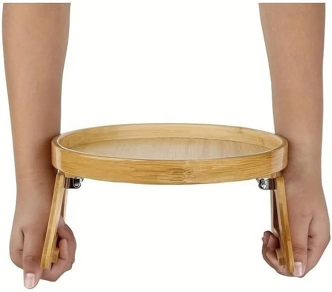 Factory Wholesale Bamboo Sofa Arm Rest Tray Couch Cup Holder Table