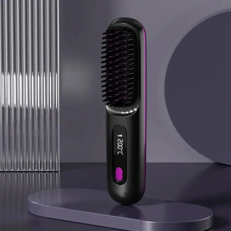Portable Cordless Hair Straightener Brush