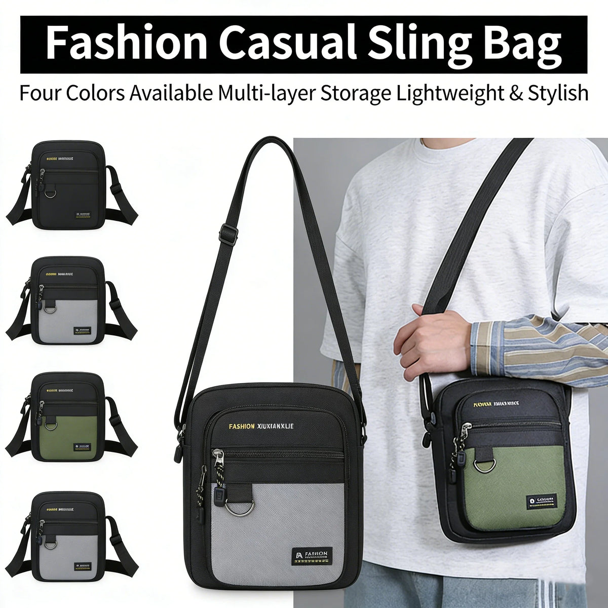 Men's Minimalist Chest Waterproof Outdoor Backpack Geometric Bag